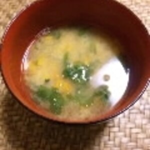 水菜と南瓜の味噌汁